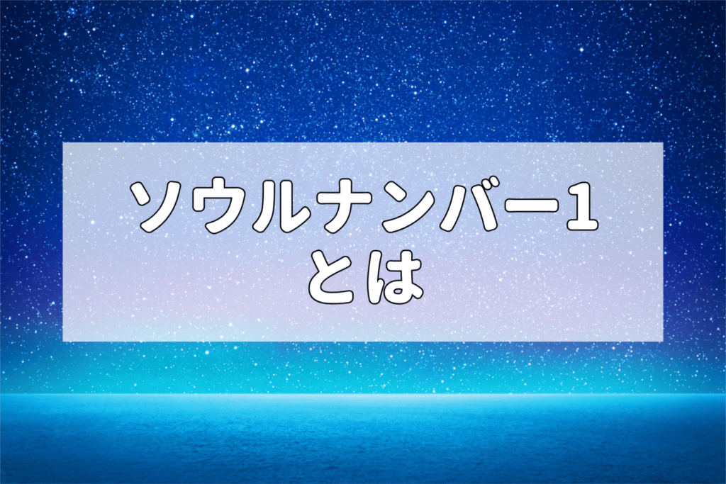 ソウルナンバー1とは？